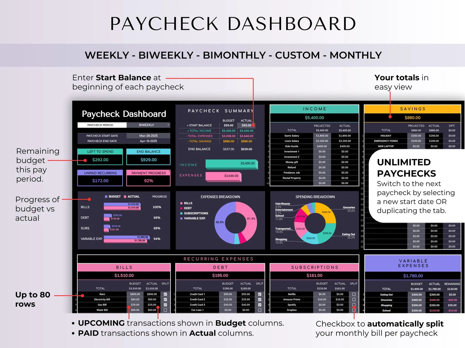 Paycheck Budget V-4