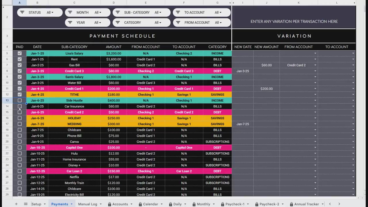 Paycheck Budget V-4